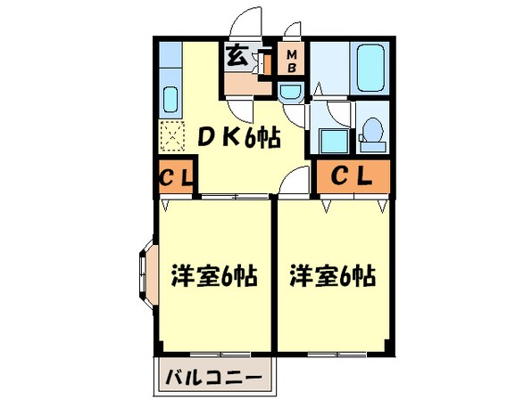 ウエストかたなわの物件間取画像